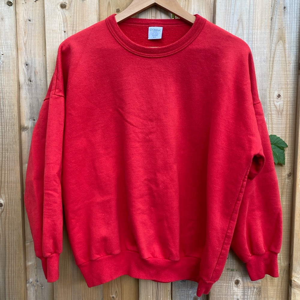 Vintage boxy Vibrant Red Crewneck Sweater small made in Canada